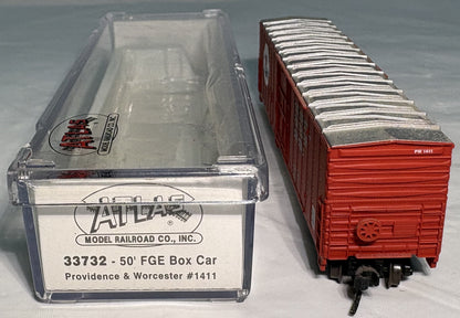 Atlas 33732 FGE Box PW c 50 ' FGE Box Car 1411 Weathered