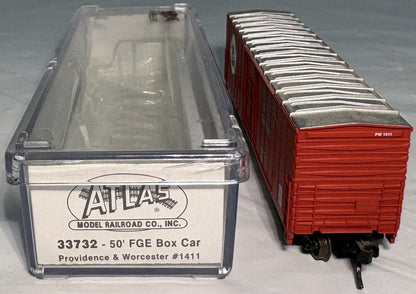 Atlas 33732 FGE Box PW c 50 ' FGE Box Car 1411 Weathered