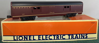 Lionel 6-19139 Norfolk & Western Smooth Side Aluminum Baggage Car #577 Powhatan Arrow