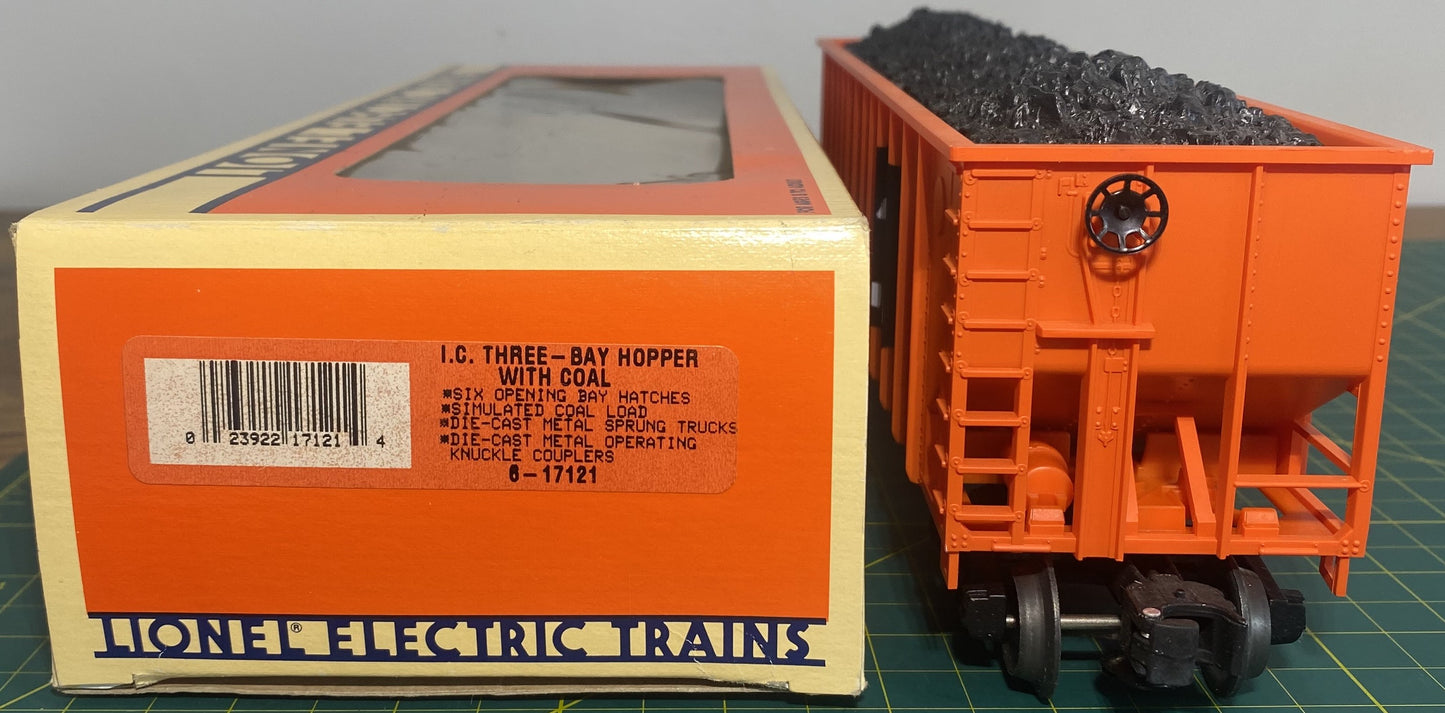 Lionel 6-17121 ICG Illinois Central Gulf 3-Bay Hopper w/ Coal Load