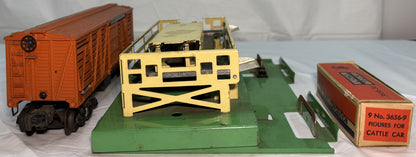 Lionel Post War 3656 Operating Cattle Car & Correl C-6