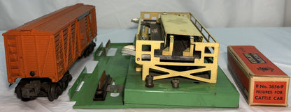 Lionel Post War 3656 Operating Cattle Car & Correl C-6