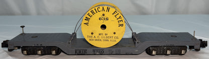American Flyer 636 Erie Flat Car W/ Reel Load