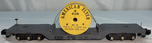 American Flyer 636 Erie Flat Car W/ Reel Load
