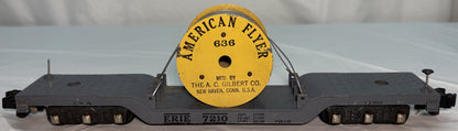 American Flyer 636 Erie Flat Car W/ Reel Load