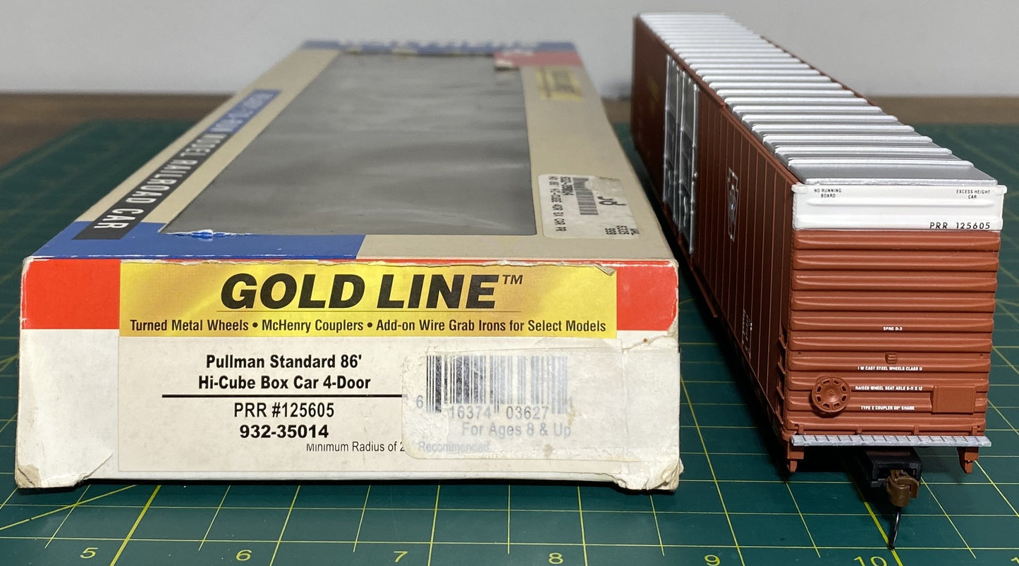 Walthers 932-35014 Gold Line 86’ Hi Cube Boxcar 4 Door PRR