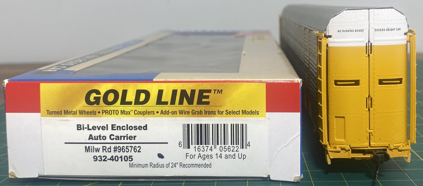 Walthers 932-40105 Gold Line Bi-Level Auto Carrier Milwaukee Road