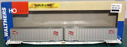 Walthers 932-3922 Gold Line Flexi Van Flat Car w/ Trailers Milwaukee Road #7025