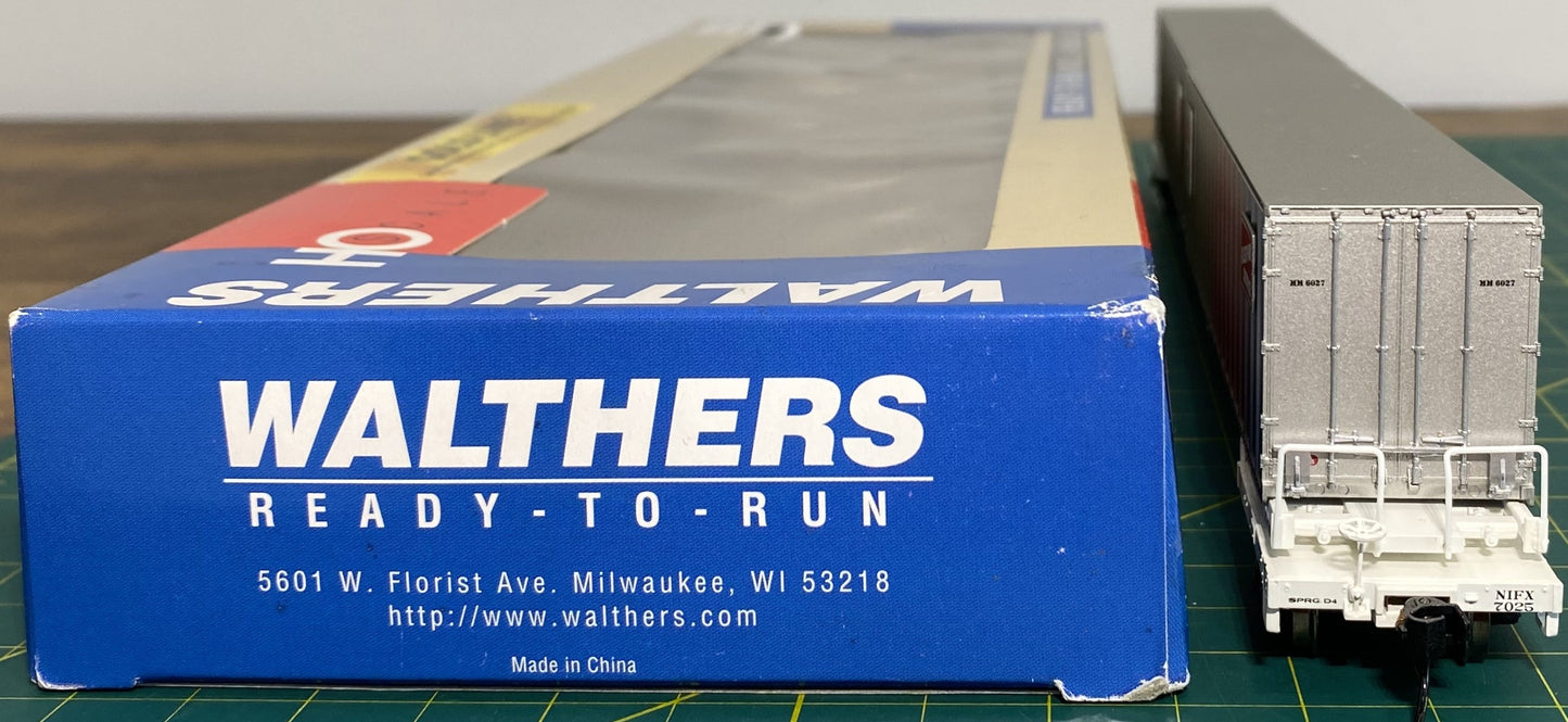 Walthers 932-3922 Gold Line Flexi Van Flat Car w/ Trailers Milwaukee Road #7025