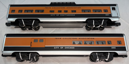 Lionel 6-52250 (2002) & 6-52220 (2001) TCA Aluminum Combination & Dome Passenger Cars