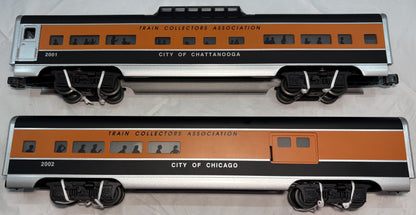Lionel 6-52250 (2002) & 6-52220 (2001) TCA Aluminum Combination & Dome Passenger Cars