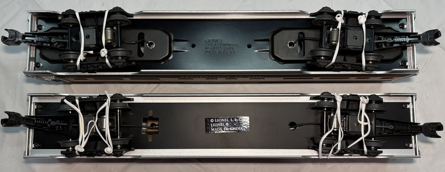 Lionel 6-52250 (2002) & 6-52220 (2001) TCA Aluminum Combination & Dome Passenger Cars