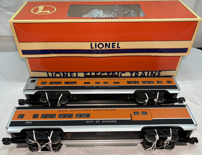 Lionel 6-52250 (2002) & 6-52220 (2001) TCA Aluminum Combination & Dome Passenger Cars