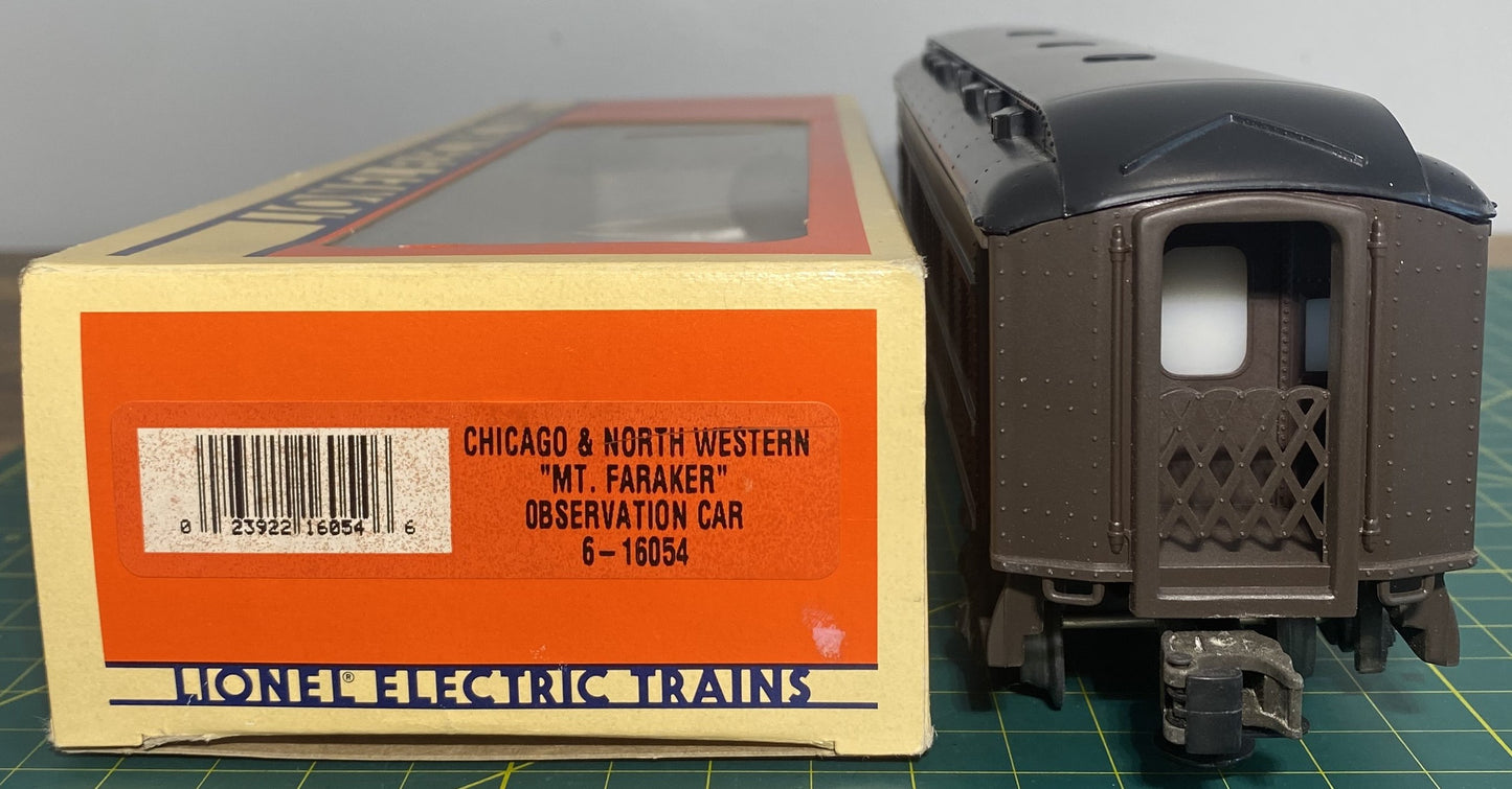 Lionel 6-16054 Chicago & North Western “Mt. Faraker” Observation Car