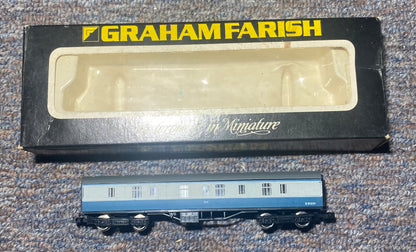 GRAHAM FARISH 0776 N GAUGE BR BRAKE GANGWAY COACH BLUE GREY V.277