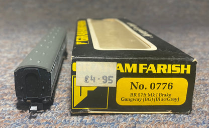 GRAHAM FARISH 0776 N GAUGE BR BRAKE GANGWAY COACH BLUE GREY V.277