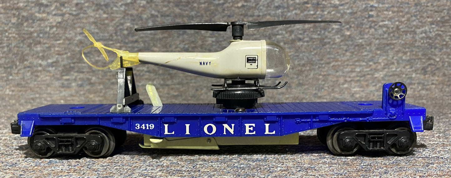 Lionel Post War #3419 Helicopter Lauch Car