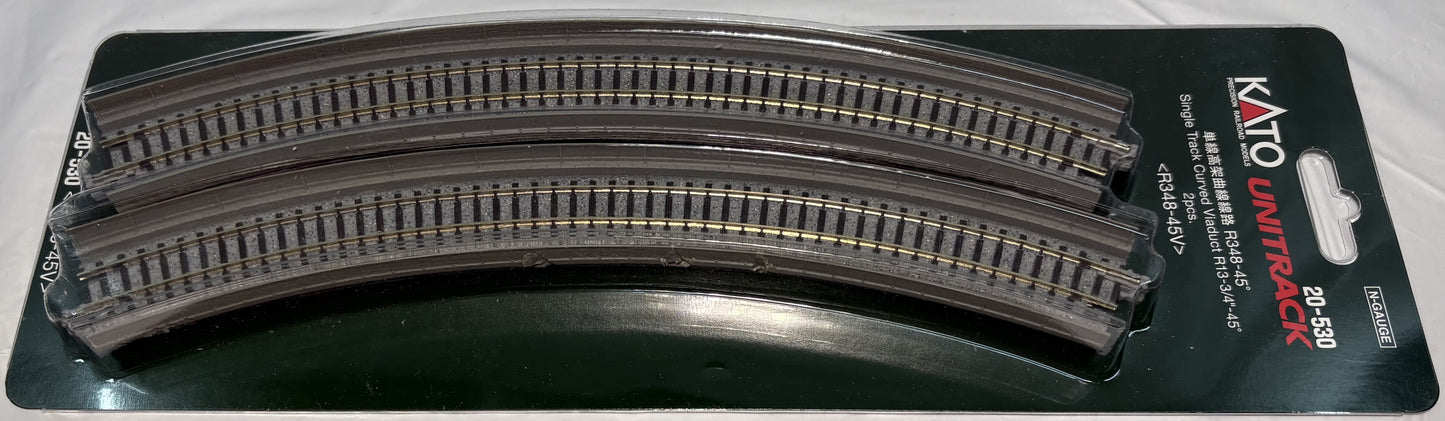 Kato 20-530 Viaduct 348mm 45 Deg. (13 3/4 ") Curved Single Track [2 pcs]