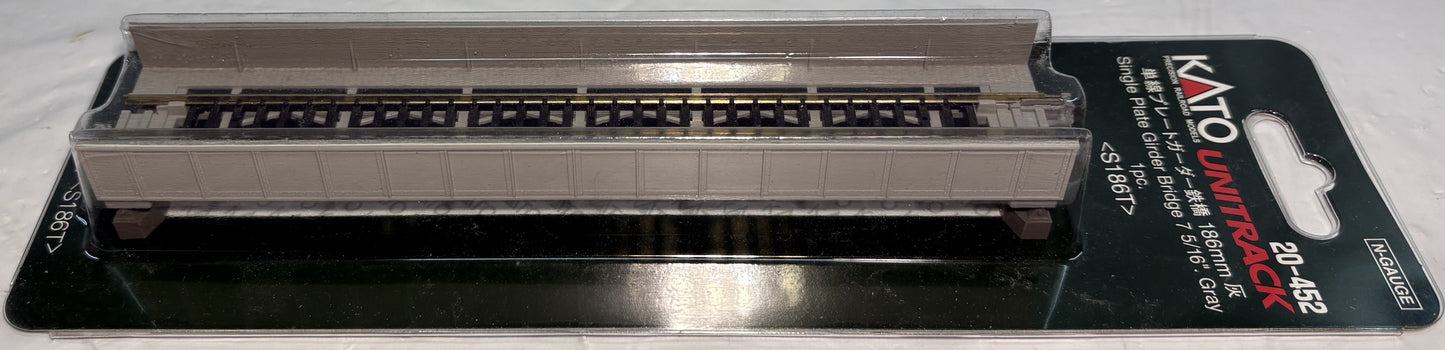 Kato 20-452 186mm (7 5/16") Single Track Plate Girder Bridge, Gray