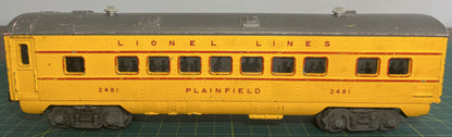 Lionel Post War 2481 Plainfield Pullman Car