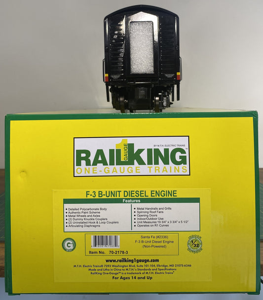Rail King 70-2178-3 Santa Fe One Gauge F-3 B-Unit Diesel (Non-Powered)