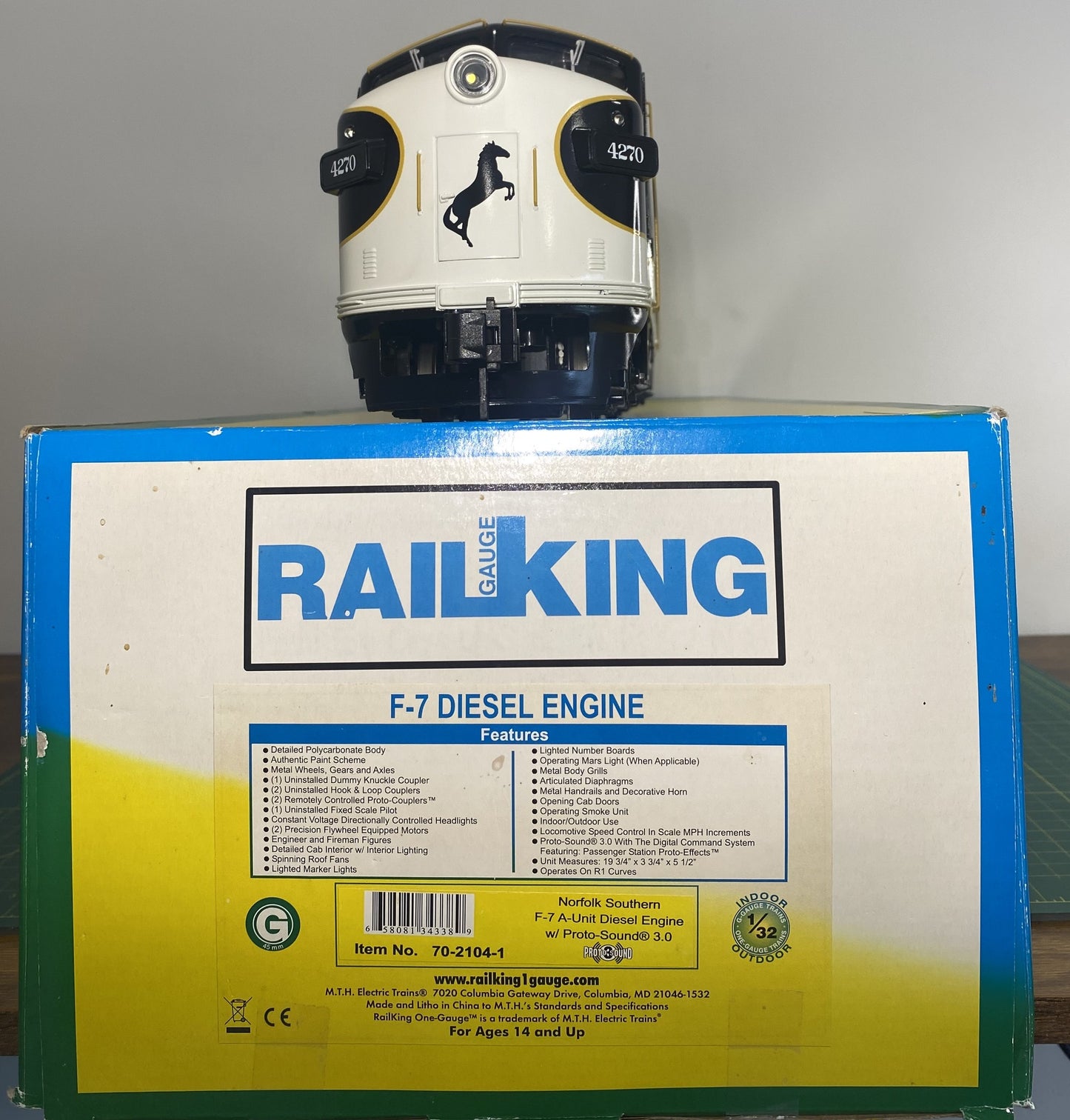 Rail King 70-2104-1 Norfolk Southern G Gauge F-7 A Unit Diesel w/Proto-Sound 3.0
