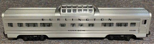 Lionel #9588 Burlington Silver Dome Vista Dome Passenger