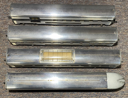 American Flyer #660, #661, #662 and #663 Silver Passenger Cars