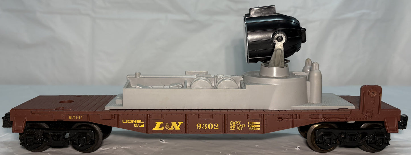 Lionel 9302 Louisville Nashville Lighted Searchlight Car