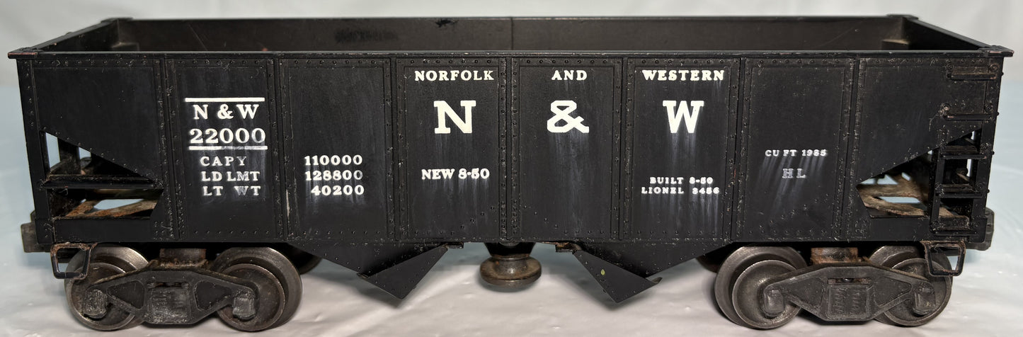 Lionel Post War 3456 Operating Norfolk & Western Hopper Car