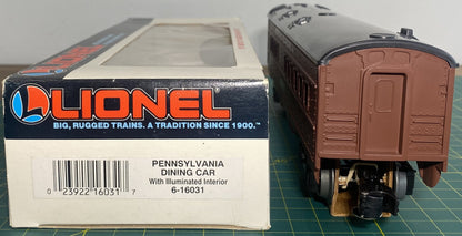 Lionel 6-16031 Pennsylvania Dining Car w/ illuminated interior