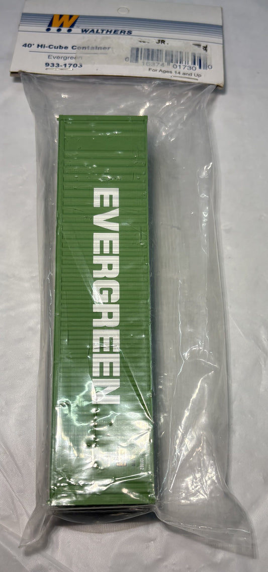 Walthers 933-1703 SceneMaster 40' Hi-Cube Corrugated Container w/Flat Roof Evergreen