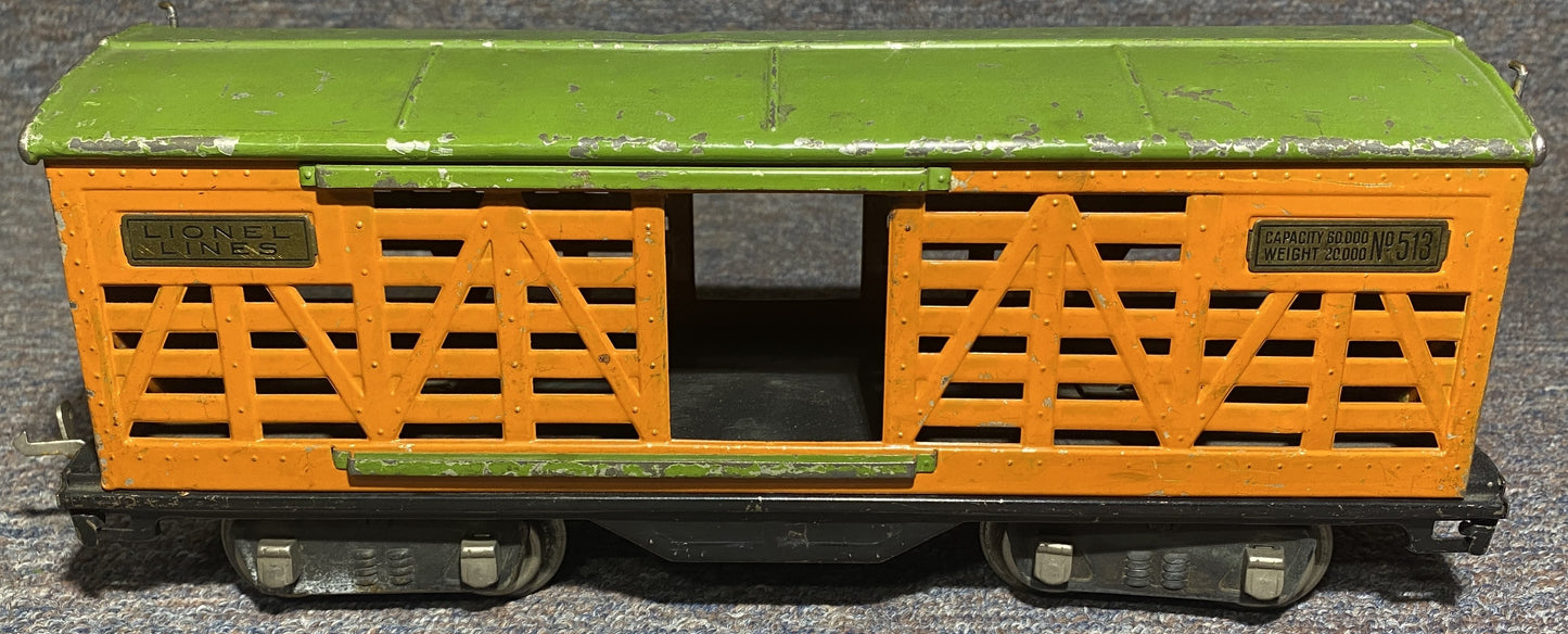 Lionel Pre War #513 Cattle Car Orange