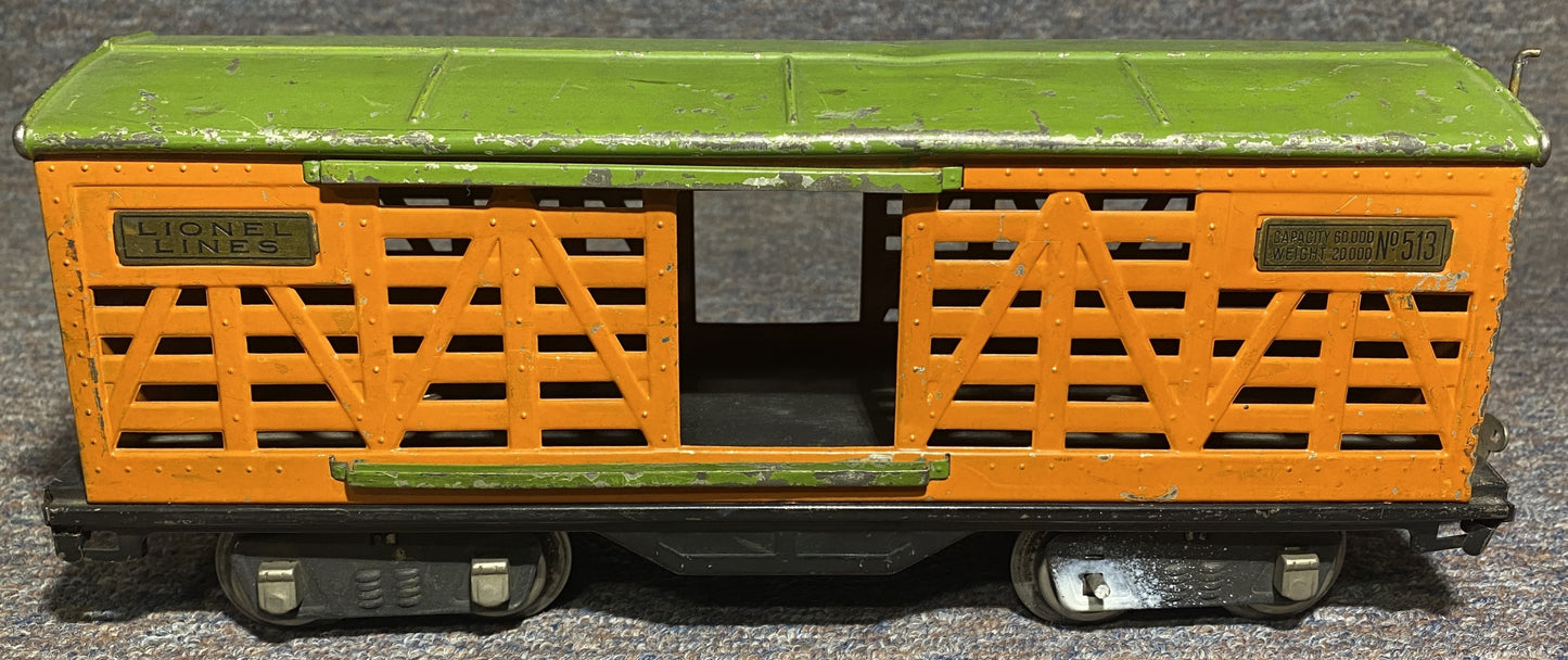 Lionel Pre War 513 Cattle Car Orange