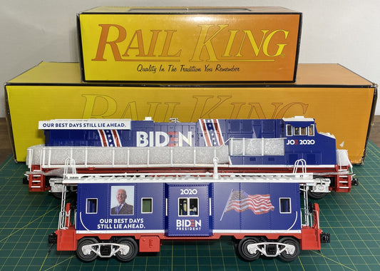 MTH 30-20800-1e Joe Biden ES44AC Imperial Diesel & Caboose Set with Proto-Sound 3.0