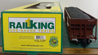 MTH Rail King 70-75068 Canadian National One Gauge 4-Bay Hopper Car