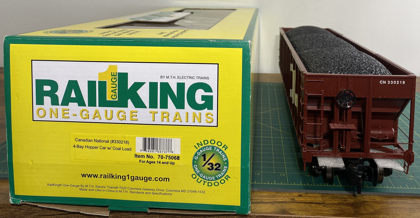 MTH Rail King 70-75068 Canadian National One Gauge 4-Bay Hopper Car