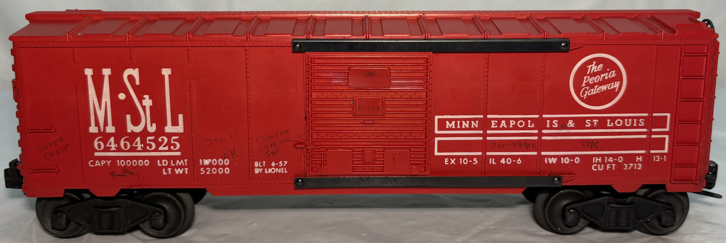 Lionel Post War 6464-525 Minneapolis & St. Louis Box Car