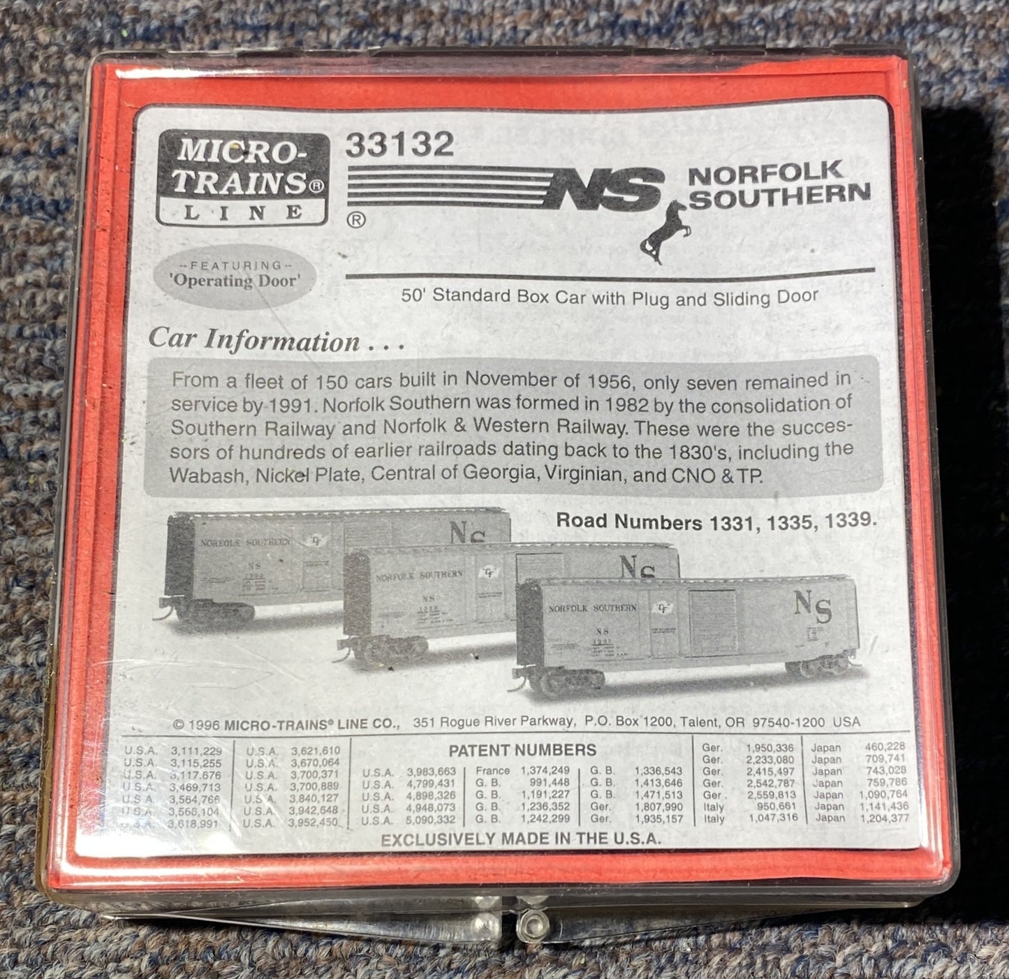 Micro-Train Lines # 33132 (3) Pack Norfolk Southern 50' Standard Box Car