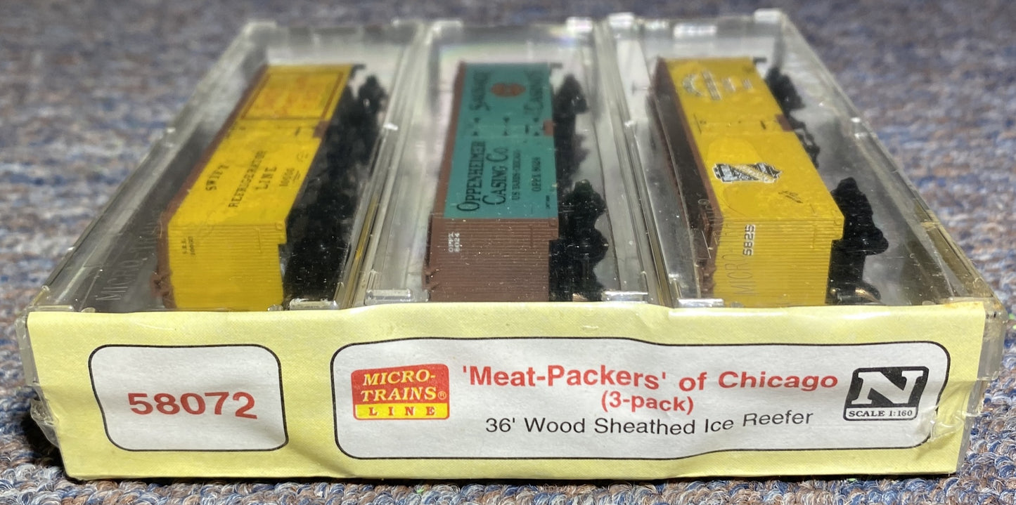 Micro-Trains #58072 Meat Packers of Chicago 36' Reefer 3-Pack