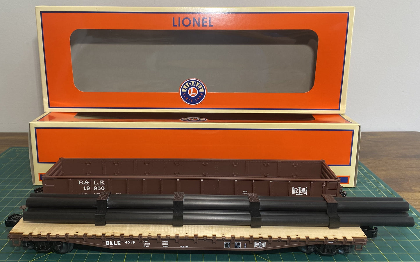 Lionel 6-82664 Bessemer & Lake Erie (B&LE) Scale Ps-5 Gondola & Ps-4 Flatcar Pair