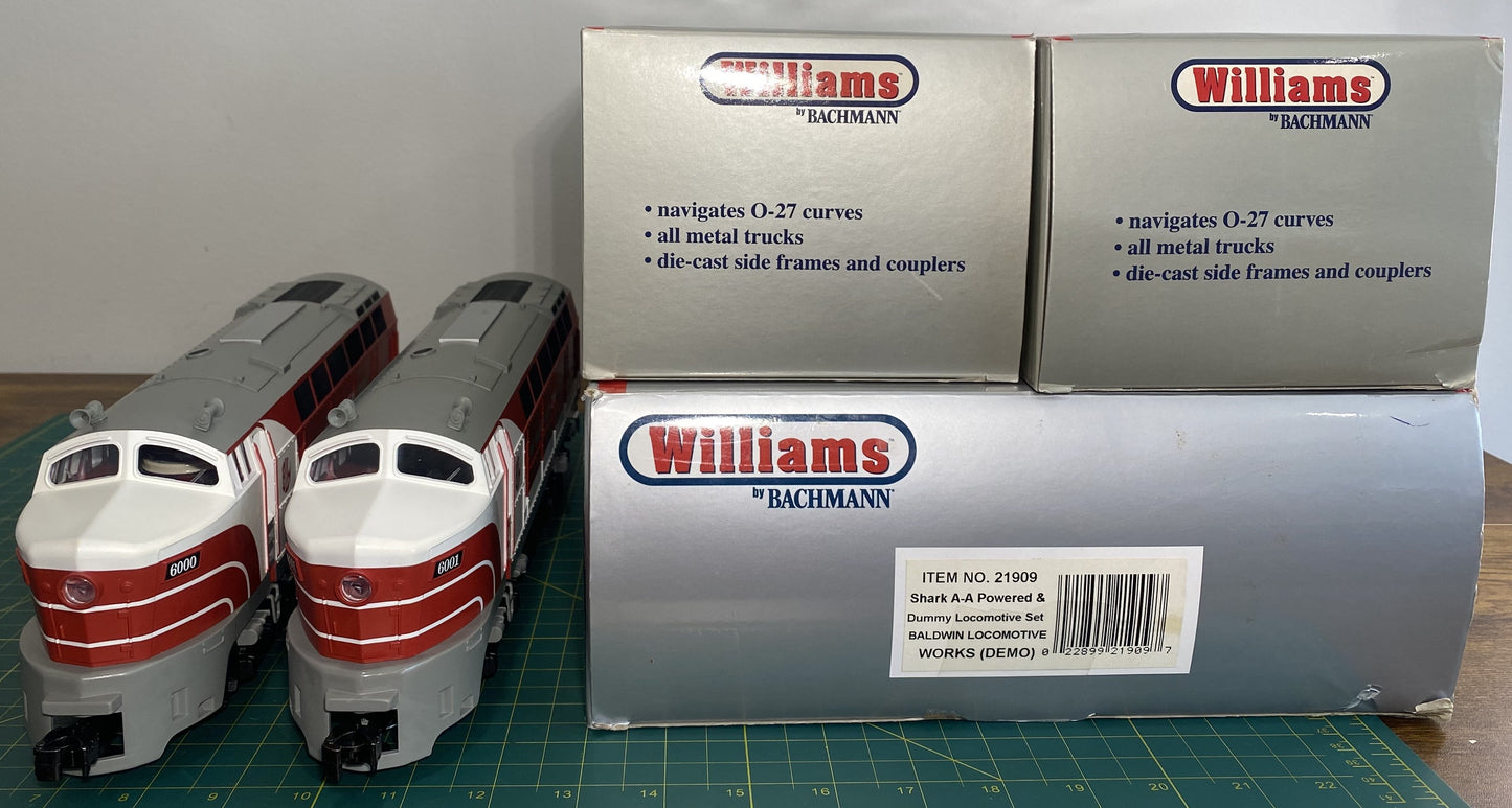 Williams 21909 Shark A-A Powered & Dummy Locomotive Set Baldwin Locomotive Works (Demo)