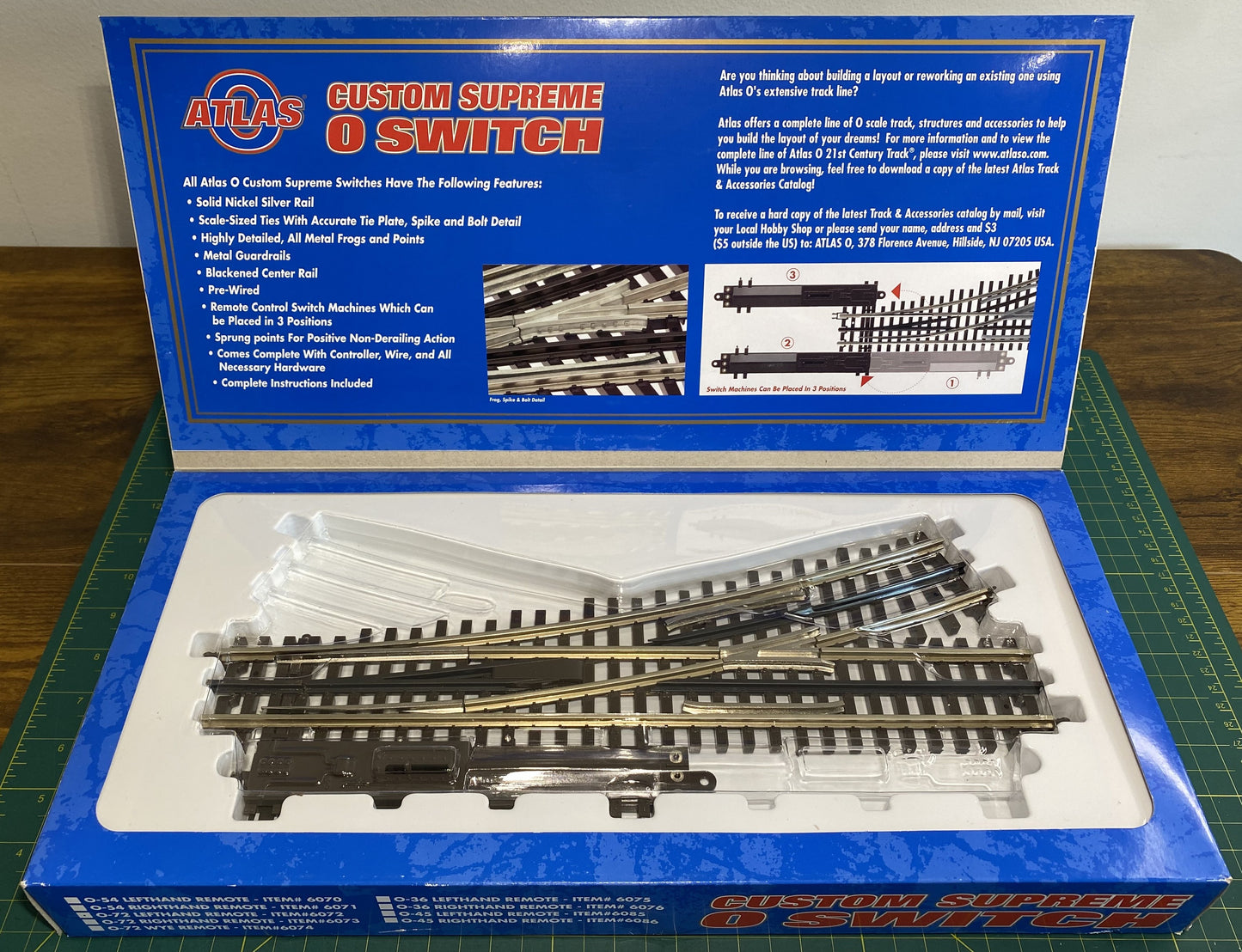 Atlas Nicke Silver Left Hand Remote Switch O Gauge 6072