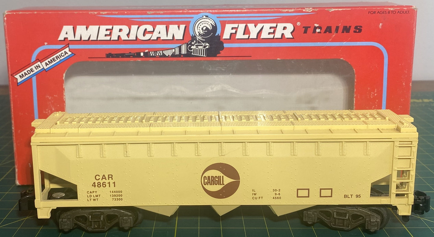 American Flyer 6-48611 S Gauge Cargill 3-Bay Covered Grain Hopper