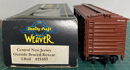 Weaver 21693 Central New Jersey Outside Braced Boxcar 3-Rail