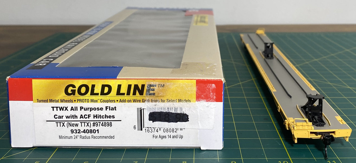 Walthers 89' Flatcar w/ACF Hitches Trailer-Train TTWX 932-40801