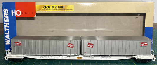Walthers 932-3926 Flexi-Van Flat Car with Trailer Milwaukee Road #7028