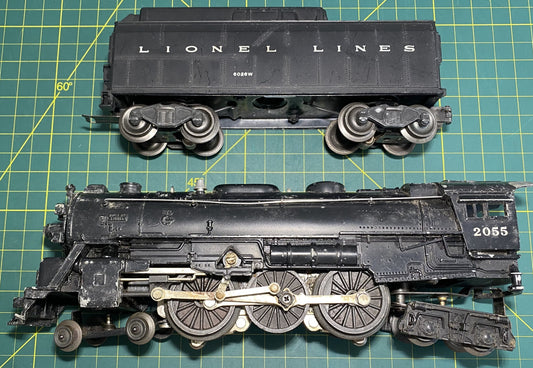 Lionel Post War 2055 Steam Locomotive with 6026W Tender