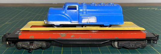 American Flyer Flat Car w/ Blue Tanker 915