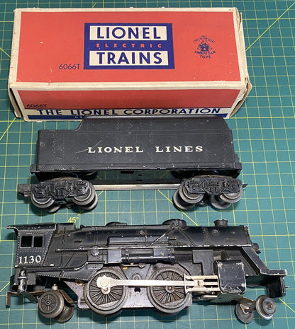 Lionel Post War Steam Locomotive 1130 and 6066T Tender